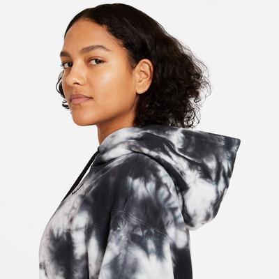 Nike Womens Tie-Dye Heritage Hoodie - Black/White - main image