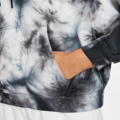 Nike Womens Tie-Dye Heritage Hoodie - Black/White - Tennisnuts.com