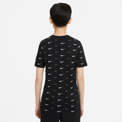 Nike Boys Sportswear T-Shirt - Black/White/Green - main image