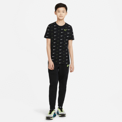 Nike Boys Sportswear T-Shirt - Black/White/Green