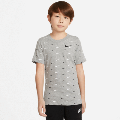 Nike Boys Sportswear T-Shirt - Grey/Black/White