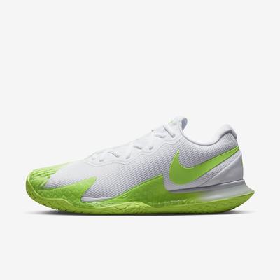 Nike Mens Air Zoom Vapor Cage 4 Rafa Tennis Shoes - White/Lime Glow