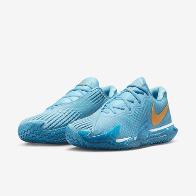 Nike Mens Vapor Cage 4 Rafa Tennis Shoes - Baltic Blue/Vivid Orange