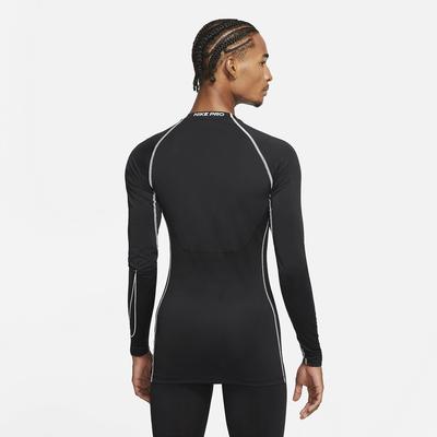 Nike Mens Tight Fit Long Sleeve Top - Black/White