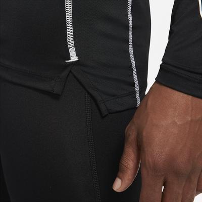 Nike Mens Tight Fit Long Sleeve Top - Black/White