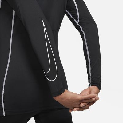 Nike Mens Tight Fit Long Sleeve Top - Black/White - main image