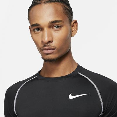 Nike Mens Tight Fit Long Sleeve Top - Black/White - main image