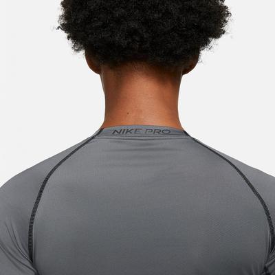 Nike Mens Tight Fit Long Sleeve Top - Iron Grey