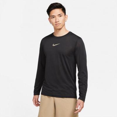 Nike Mens Graphic Long Sleeve Top - Black