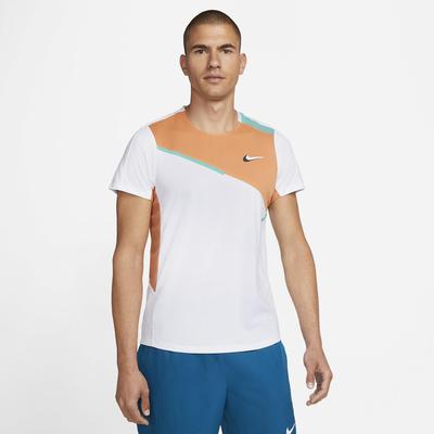 Nike Mens Tennis Tee - White/Hot Curry