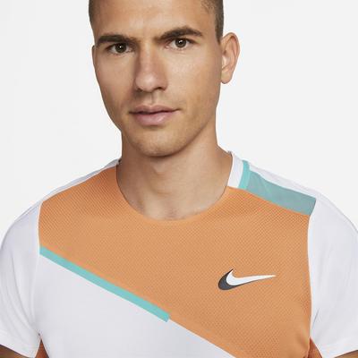 Nike Mens Tennis Tee - White/Hot Curry - main image