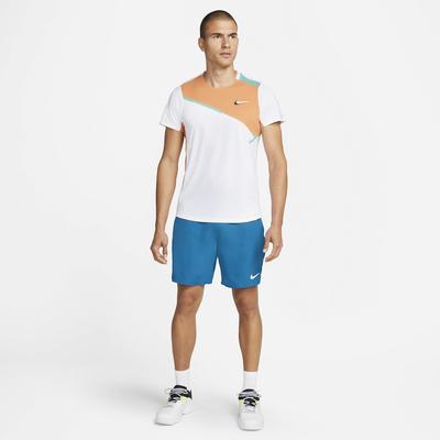 Nike Mens Tennis Tee - White/Hot Curry - main image