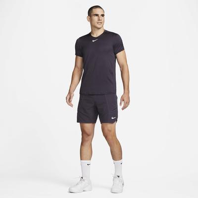 Nike Mens Dri-FIT Advantage 7 Inch Tennis Shorts - Cave Purple/White