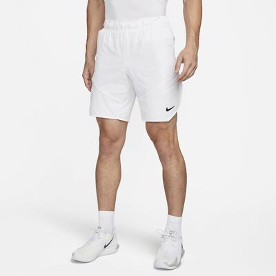 Nike Mens Dri-FIT Advantage 9 Inch Tennis Shorts - White