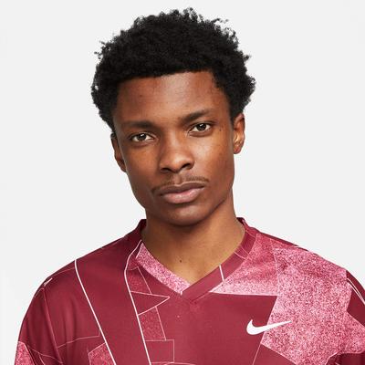 Nike Mens Dri-FIT Victory Printed Top - Pomegranate/White - main image