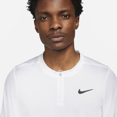Nike Mens Advantage Half-Zip Long Sleeve Top - White