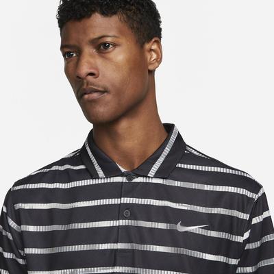 Nike Mens Dri-FIT Summer Striped Tennis Polo - Black/White - main image