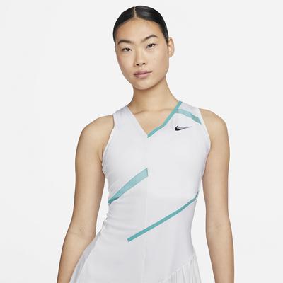 Nike Womens Court Tennis Dress - White/Washed Teal - main image