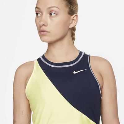Nike Womens Slam Tennis Tank - Obsidian/Light Zitron/White - main image
