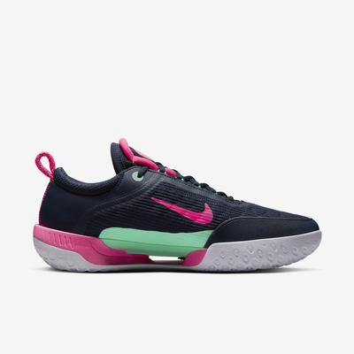 Nike Mens Zoom Court NXT HC Tennis Shoes - Obsidian/Green Glow/Hyper Pink - main image