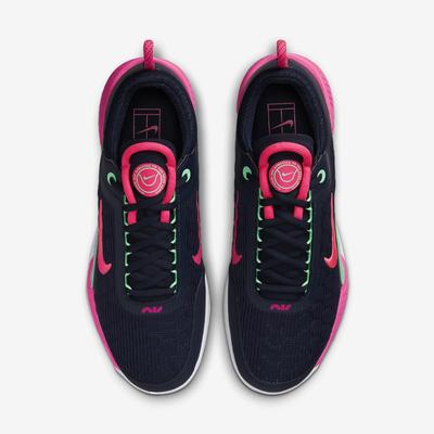 Nike Mens Zoom Court NXT HC Tennis Shoes - Obsidian/Green Glow/Hyper Pink - main image