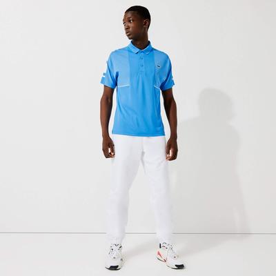Lacoste Mens Pique And Mesh Polo Shirt - Blue/White - main image