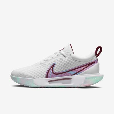 Nike Womens Zoom Pro Tennis Shoes - White/Dark Beetroot
