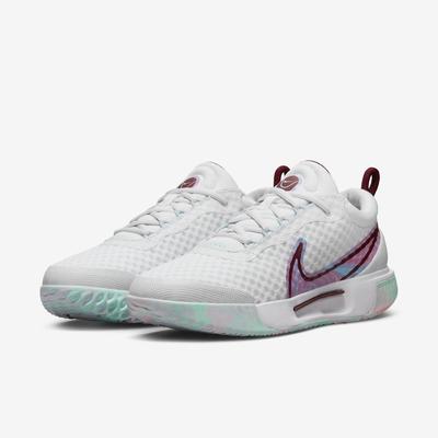 Nike Womens Zoom Pro Tennis Shoes - White/Dark Beetroot