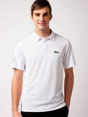 Lacoste Mens Andy Roddick Polo - White/Royale-Blue - main image