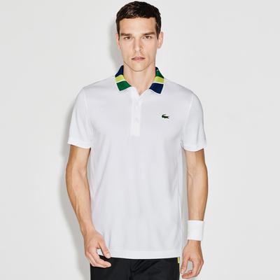 Lacoste Sport Mens Print Neck Polo - White - main image