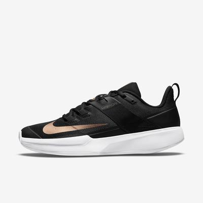 Nike Womens Vapor Lite  Clay Tennis Shoes - Black/Metallic Bronze - main image
