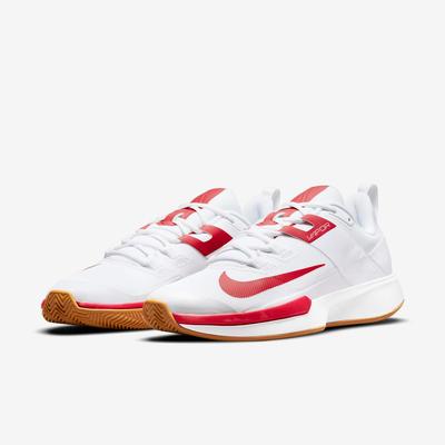 Nike Mens Vapor Lite Clay Tennis Shoes - White/University Red