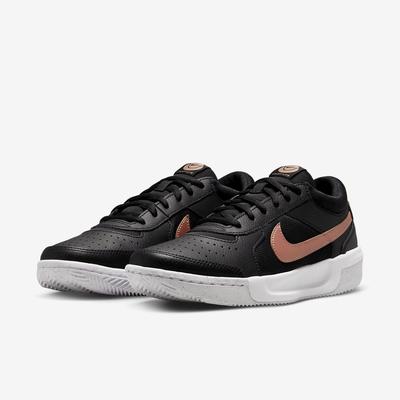 Nike Womens Zoom Lite 3 Tennis Clay Shoes - Black/White/Metallic Red Bronze