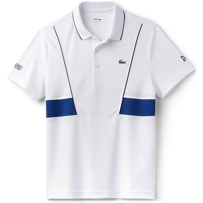 Lacoste Mens Djokovic Polo Tee - White/Marino Blue