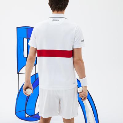 Lacoste Mens Djokovic Polo Tee - White/Black/Red