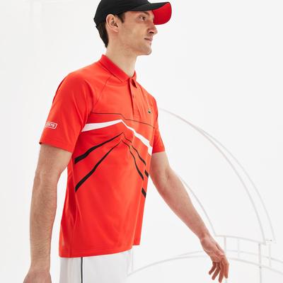 Lacoste Mens Novak Djokovic Collection Stretch Polo - Red/Black/White - main image