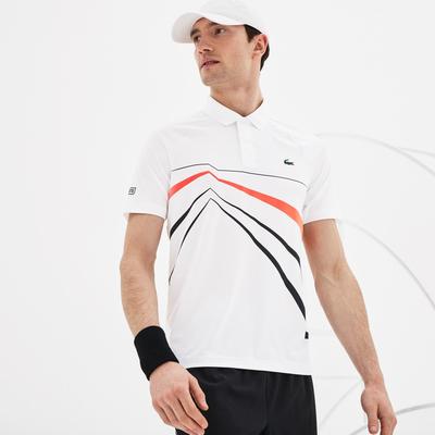 Lacoste Mens Novak Djokovic Collection Stretch Polo - White/Black/Red - main image