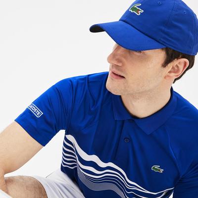 Lacoste Mens Djokovic Graphic Print Polo - Blue/White - main image