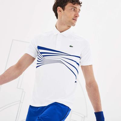 Lacoste Mens Djokovic Graphic Print Polo - White/Blue - main image
