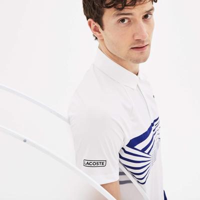 Lacoste Mens Djokovic Graphic Print Polo - White/Blue - main image