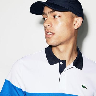 Lacoste Mens Technical Polo Shirt - White/Blue/Navy Blue - main image