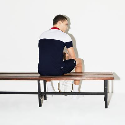 Lacoste Mens Technical Polo Shirt - White/Navy Blue/Red - main image