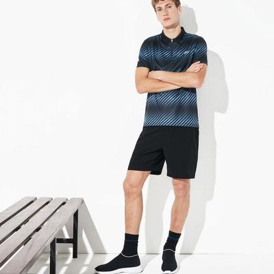 Lacoste Mens Zip Neck Polo Tee - Black/Blue/White - main image