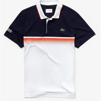 Lacoste Mens Shaded Colourblock Technical Pique Polo - Navy Blue/White/Red - main image