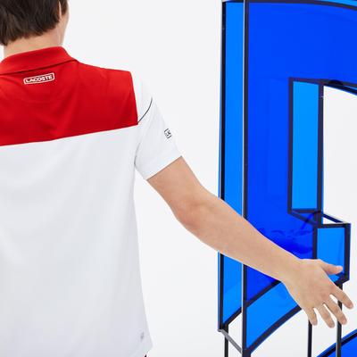 Lacoste Sport Mens Colorblock Pique Djokovic Polo - Red/White/Black - main image