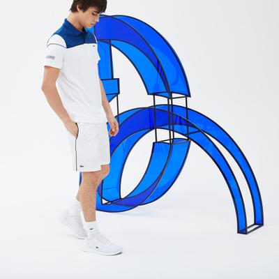 Lacoste Mens Colorblock Pique Djokovic Polo - Marino Blue/White
