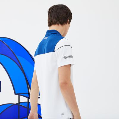 Lacoste Mens Colorblock Pique Djokovic Polo - Marino Blue/White - main image