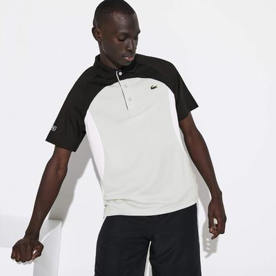 Lacoste Mens Colourblock Breathable Pique Tennis Polo - Black/Light Grey - main image