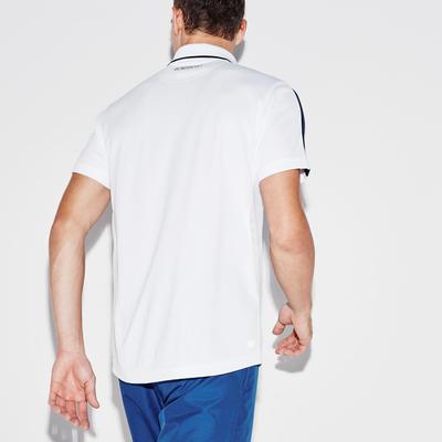 Lacoste Sport Mens Zippered Polo - White/Blue - main image