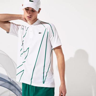 Lacoste Mens Djokovic Tennis Polo - White/Green - main image